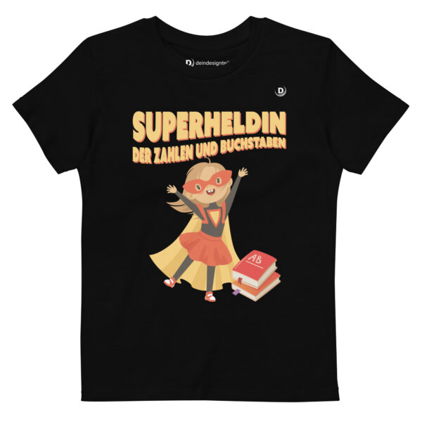 Kinder-Shirt – Superheldin der Zahlen und Buchstaben
